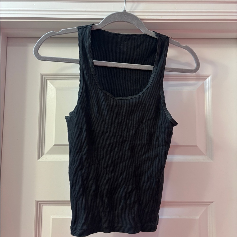 Brandy Melville Charcoal Ribbed Tank Top